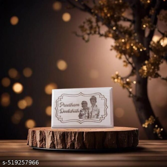 Custom Engraved Wooden Photo Frame with Name – Elegant Personalized Gift