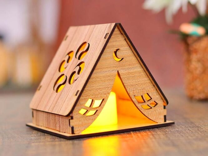 🏕️✨ Camping Tent Tealight Candle Holder – Night Light for Cozy Camp Vibes at Home
